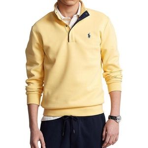 Polo by Ralph Lauren Double Knit Quarter Snap Mock Neck Long Sleeve Pullover